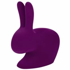 Qeeboo Rabbit Chair Baby Velvet Finish Stuhl - 45,3 X 26,2 X 52,7 Cm - Purple