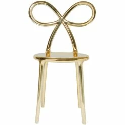 Qeeboo Ribbon Chair Metall Finish Stuhl - 45,5 X 49,5 X 83,5 Cm - Gold