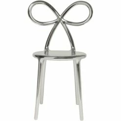 Qeeboo Ribbon Chair Metall Finish Stuhl - 45,5 X 49,5 X 83,5 Cm - Silver