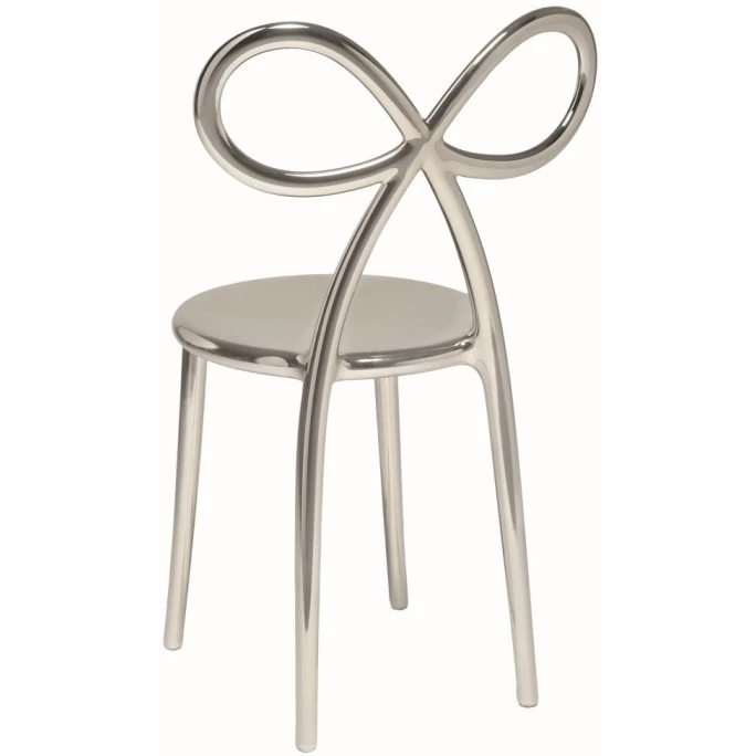 Qeeboo Ribbon Chair Metall Finish Stuhl - 45,5 X 49,5 X 83,5 Cm - Silver – Bild 3