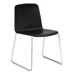 Normann Copenhagen Just Chair Stuhl - H 79 X L 53 X D 53 Cm - Sitzhöhe 45 Cm - Chrome/ Black