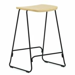 Normann Copenhagen Just Barstool Barhocker - H 65 X L 46,5 X D 40 Cm - Sitzhöhe 65 Cm - Black/ Oak