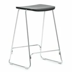 Normann Copenhagen Just Barstool Barhocker - H 65 X L 46,5 X D 40 Cm - Sitzhöhe 65 Cm - Chrome/ Black