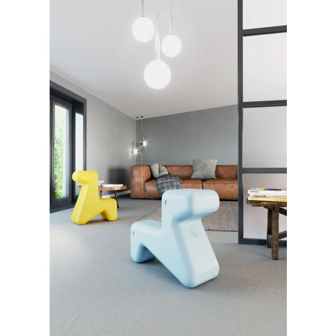 Alessi DORAFF Hocker - 67x55x28 Cm - Hellblau – Bild 3