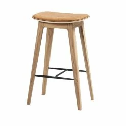 SACKit Nordic Barhocker DUNES Mit Kreuznaht - 73x46x33.5 Cm - Cognac