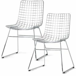 HK Living Wire Dining Chair Esszimmerstuhl - 2er-Set - 2 Stühle à B 47 X T 54 X H 86 Cm - Chrome