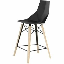 Vondom FAZ WOOD Barhocker - 4er Set - 4er Set - 48x51x102 Cm - Schwarz