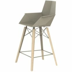 Vondom FAZ WOOD Barhocker - 4er Set - 4er Set - 57x51x102 Cm - Ecru