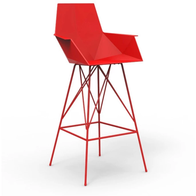 Vondom FAZ Barhocker - 4er Set - 4er Set - 57x51x111 Cm - Rot