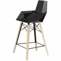 Vondom FAZ WOOD Barhocker - 4er Set - 4er Set - 57x51x111 Cm - Schwarz