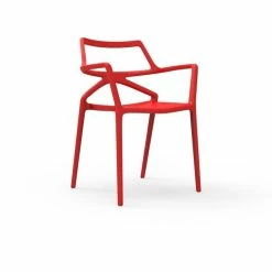 Vondom DELTA Stuhl Mit Armlehnen - 4er Set - 4er Set - 59x50x80 Cm - Rot