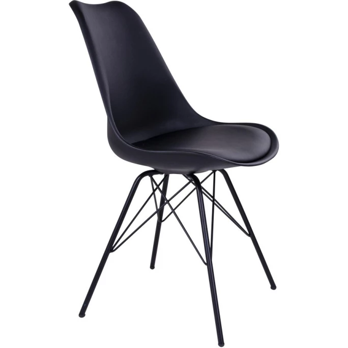 House Nordic Oslo Stuhl - 2er-Set - 2er-Set: 55x48x86 Cm - Schwarz - Mit Schwarzen Stuhlbeinen – Bild 2