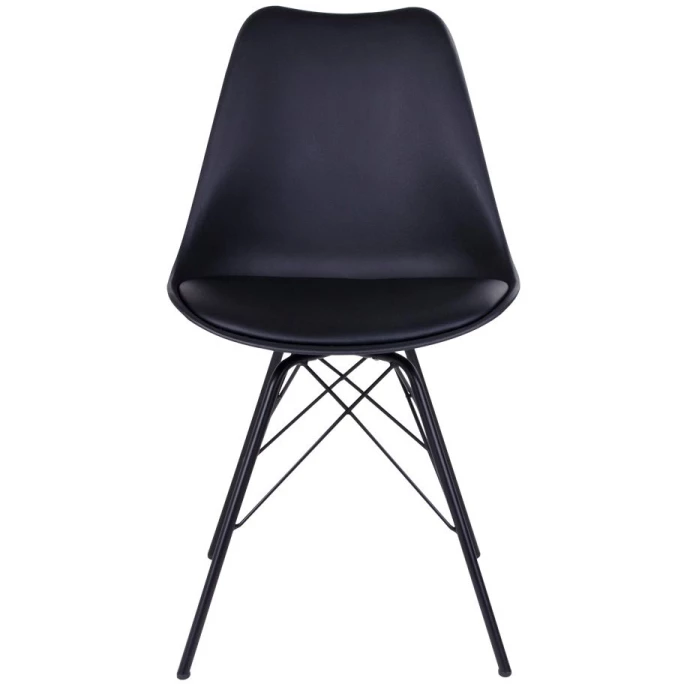 House Nordic Oslo Stuhl - 2er-Set - 2er-Set: 55x48x86 Cm - Schwarz - Mit Schwarzen Stuhlbeinen – Bild 4