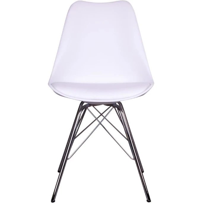House Nordic Oslo Stuhl - 2er-Set - 2er-Set: 55x48x86 Cm - Weiß - Mit Chrom-Stuhlbeinen – Bild 2
