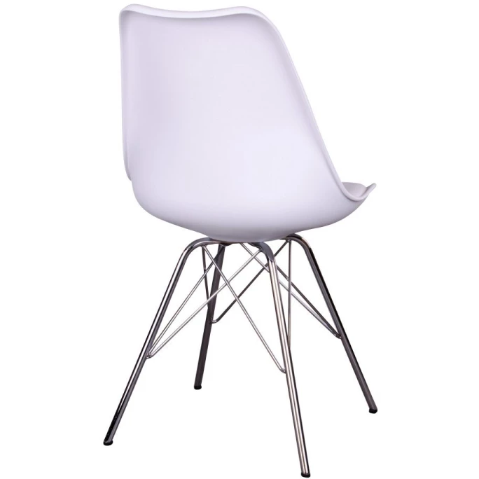 House Nordic Oslo Stuhl - 2er-Set - 2er-Set: 55x48x86 Cm - Weiß - Mit Chrom-Stuhlbeinen – Bild 4