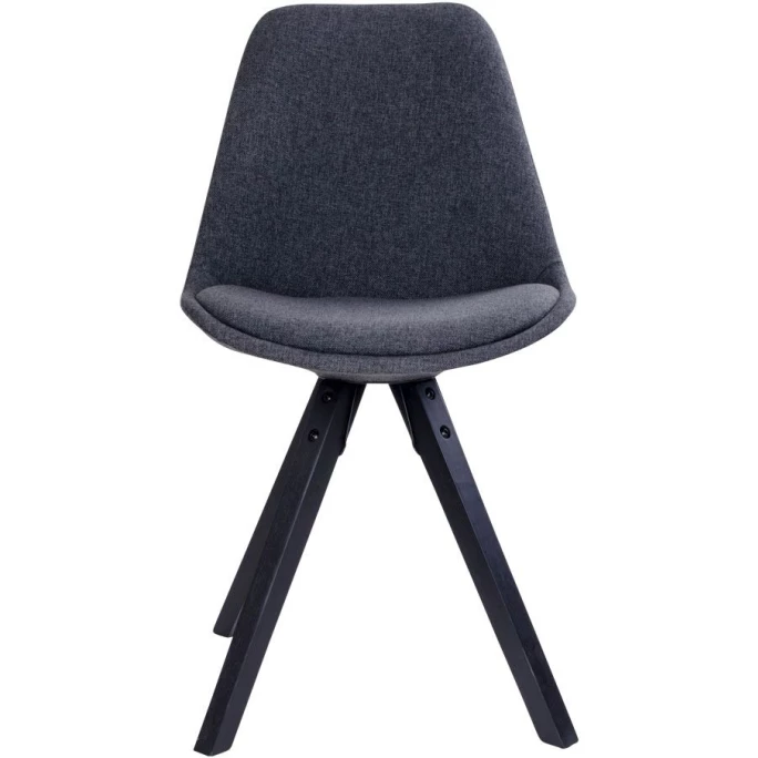 House Nordic Bergen Stuhl - 2er-Set - 2er-Set: 55x48x86 Cm - Dunkelgrau - Mit Schwarzen Holzbeinen – Bild 2