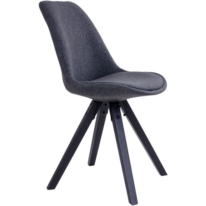 House Nordic Bergen Stuhl - 2er-Set - 2er-Set: 55x48x86 Cm - Dunkelgrau - Mit Schwarzen Holzbeinen – Bild 3