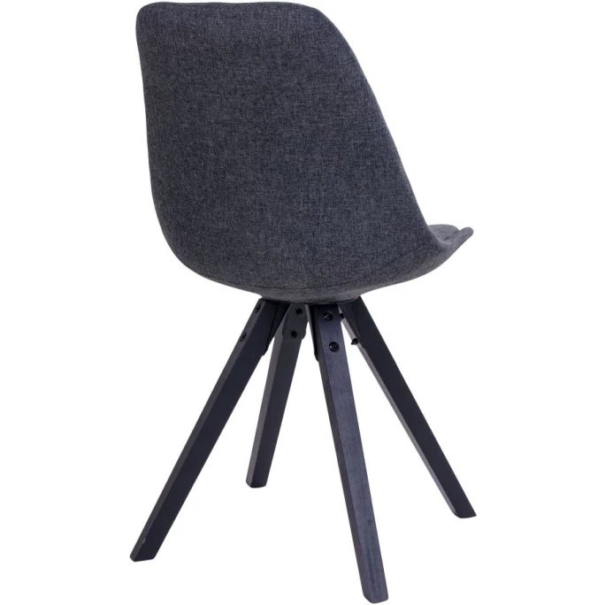 House Nordic Bergen Stuhl - 2er-Set - 2er-Set: 55x48x86 Cm - Dunkelgrau - Mit Schwarzen Holzbeinen – Bild 4