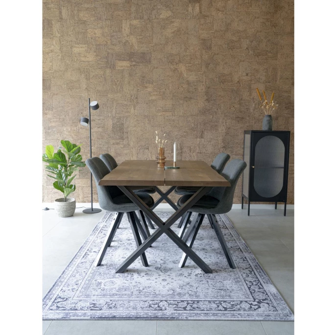 House Nordic Bergen Stuhl - 2er-Set - 2er-Set: 55x48x86 Cm - Dunkelgrau - Mit Schwarzen Holzbeinen – Bild 6
