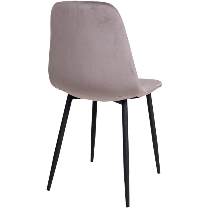 House Nordic Stockholm Stuhl 2er-Set - 2er-Set - 50x47x88 Cm - Velvet Grau - Mit Schwarzen Stuhlbeinen – Bild 4