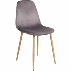 House Nordic Stockholm Stuhl 2er-Set - 2er-Set - 50x47x88 Cm - Grau - Mit Holzbeinen