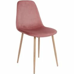 House Nordic Stockholm Stuhl 2er-Set - 2er-Set - 50x47x88 Cm - Rose - Mit Holzbeinen