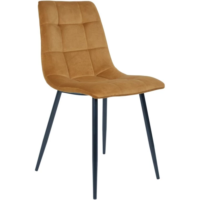 House Nordic Middelfart Stuhl 2er-Set - 2er-Set - 55x44x86 Cm - Senfgelb