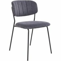 House Nordic Alicante Stuhl 2er-Set - 2er-Set - 57x49x80 Cm - Dunkelgrau