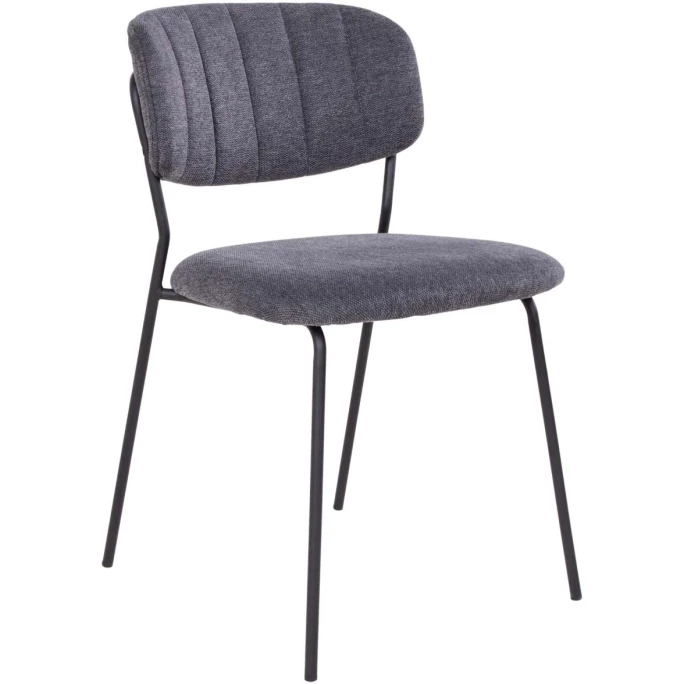 House Nordic Alicante Stuhl 2er-Set - 2er-Set - 57x49x80 Cm - Dunkelgrau