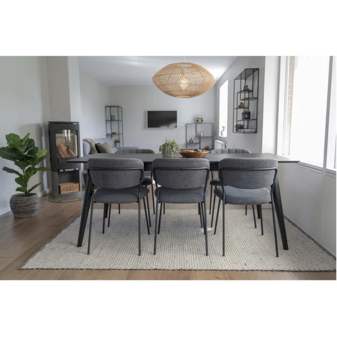 House Nordic Alicante Stuhl 2er-Set - 2er-Set - 57x49x80 Cm - Dunkelgrau – Bild 6