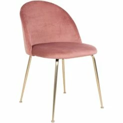 House Nordic Geneve Stuhl 2er-Set - 2er-Set - 52x51x78 Cm - Rose - Mit Messing-Beinen