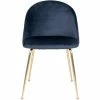House Nordic Geneve Stuhl 2er-Set - 2er-Set - 52x51x78 Cm - Blau - Mit Messing-Beinen