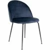 House Nordic Geneve Stuhl 2er-Set - 2er-Set - 52x51x78 Cm - Blau - Mit Schwarzen Stuhlbeinen