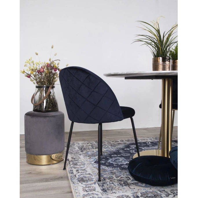 House Nordic Geneve Stuhl 2er-Set - 2er-Set - 52x51x78 Cm - Blau - Mit Schwarzen Stuhlbeinen – Bild 6