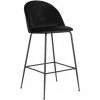 House Nordic Lausanne Barhocker 2er-Set - 2er-Set - 60x55x108 Cm - Schwarz - Mit Schwarzen Stuhlbeinen