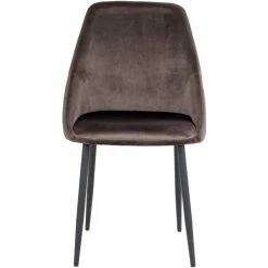 House Nordic Porto Stuhl 2er-Set - 2er-Set - 50x50x87 Cm - Samtgrau