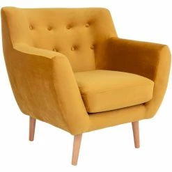 House Nordic Monte Sessel Mit Armlehnen - 76x81x79 Cm - Senfgelb