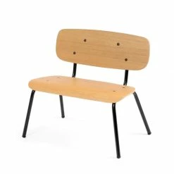 Sebra Oakee Kinderbank - 56,2 X 25,5 Cm - Höhe 59 Cm - Eiche + Schwarzes Metall