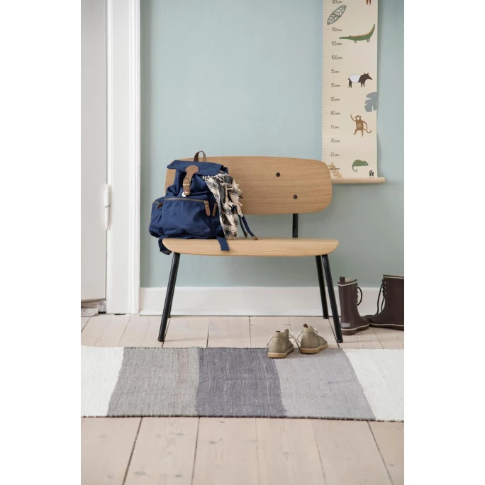 Sebra Oakee Kinderbank - 56,2 X 25,5 Cm - Höhe 59 Cm - Eiche + Schwarzes Metall – Bild 2