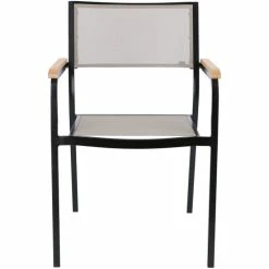 Jan Kurtz LUX ALU Stapelsessel - 84x49,5x56 Cm - Schwarz/taupe