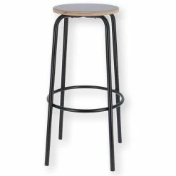 Jan Kurtz PARIS Barhocker - Ø 32 Cm - Höhe 75 Cm - Schwarz/schwarz