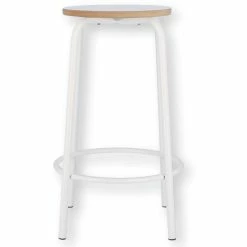 Jan Kurtz PARIS Barhocker - Ø 32 Cm - Höhe 65 Cm - Weiß/weiß