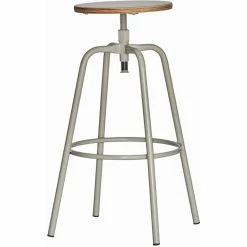 Jan Kurtz PARIS Bar-Drehhocker Höhenverstellbar - Ø 32 Cm - Höhe 70-80 Cm - Taupe/taupe