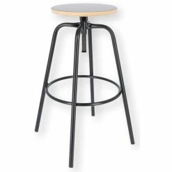 Jan Kurtz PARIS Bar-Drehhocker Höhenverstellbar - Ø 32 Cm - Höhe 70-80 Cm - Schwarz/schwarz