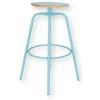Jan Kurtz PARIS Bar-Drehhocker Höhenverstellbar - Ø 32 Cm - Höhe 70-80 Cm - Türkis/türkis