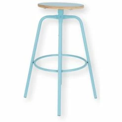 Jan Kurtz PARIS Bar-Drehhocker Höhenverstellbar - Ø 32 Cm - Höhe 70-80 Cm - Türkis/türkis