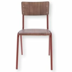 Jan Kurtz ZERO Stuhl Mit Sitzfläche Aus Echtholzfurnier - 82x43x51 Cm - Rubinrot/nussbaum Matt