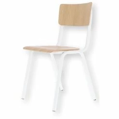 Jan Kurtz ZERO Stuhl Mit Sitzfläche Aus Echtholzfurnier - 82x43x51 Cm - Weiß/eiche Matt