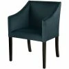 Fink Living MARTIN Velvet Polsterstuhl Mit Armlehnen - B 60 Cm - H 84 Cm - T 61 Cm - Petrol