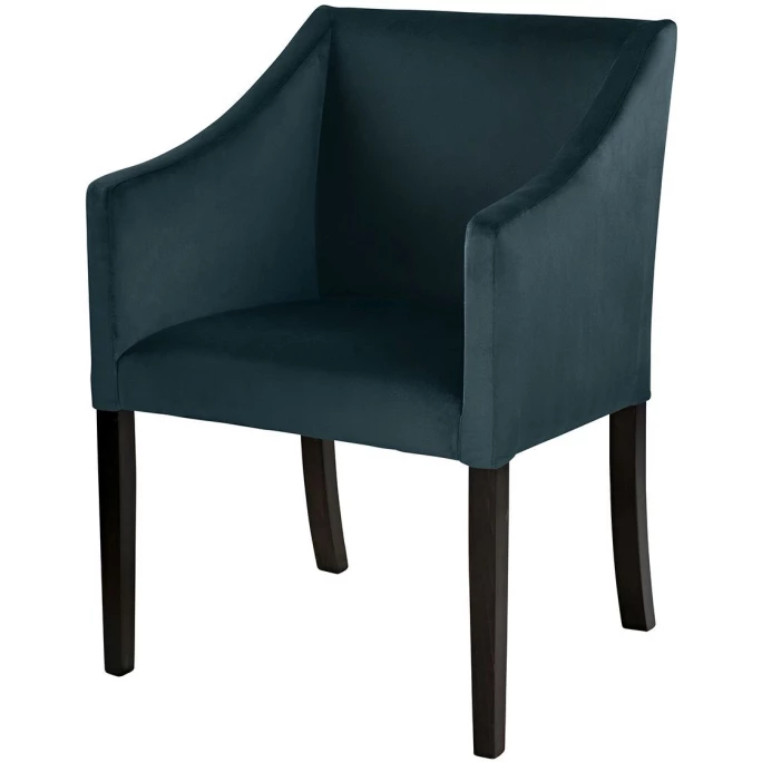 Fink Living MARTIN Velvet Polsterstuhl Mit Armlehnen - B 60 Cm - H 84 Cm - T 61 Cm - Petrol